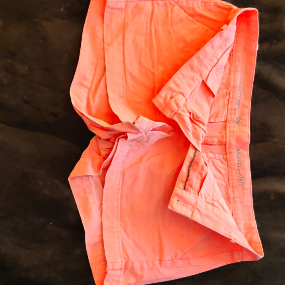 Salmon and orange khaki shorts